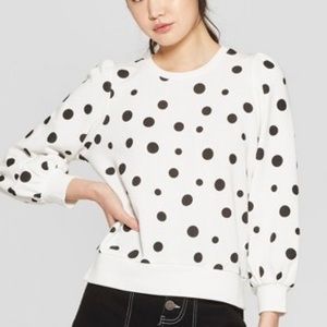 Who What Wear Polka Dot Sweatshirt